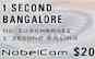 ONE SECOND BANGALORE card